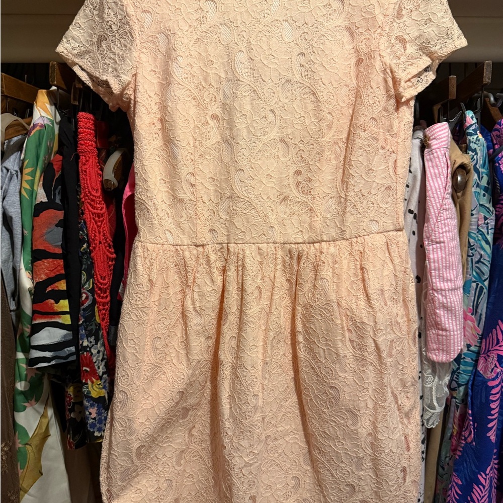 H&M  Lace Dress in Soft Peach